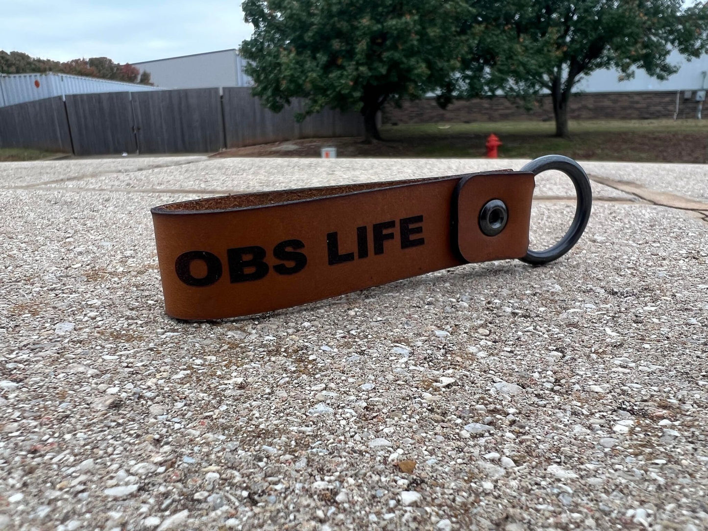 Handmade Leather OBS gm truck chevy Silverado Squarebody Keychain with Antique Nickel O-Ring