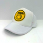 Vintage Nirvana Smiley Face Trucker Hat Snapback Foam or Rope Cap Black White