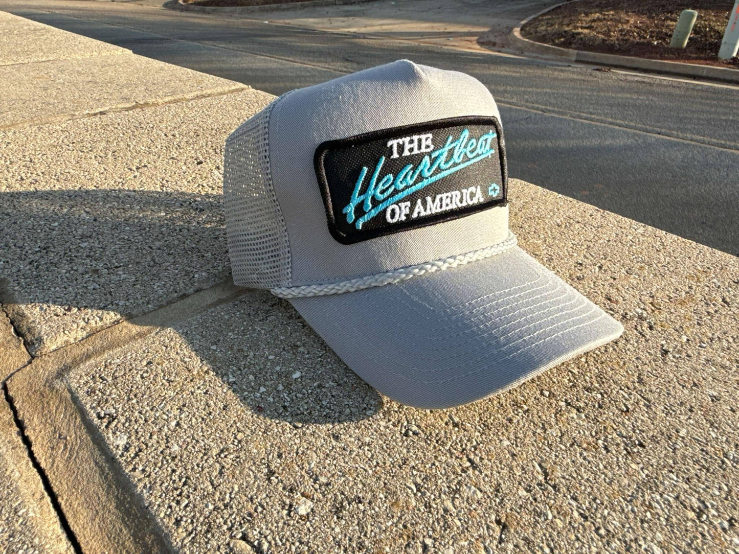 Vintage Chevrolet Heartbeat of America TEAL Rope Snapback Trucker Mesh Hat with Chevy Patch - Classic Chevy Truck Apparel for Men and Women
