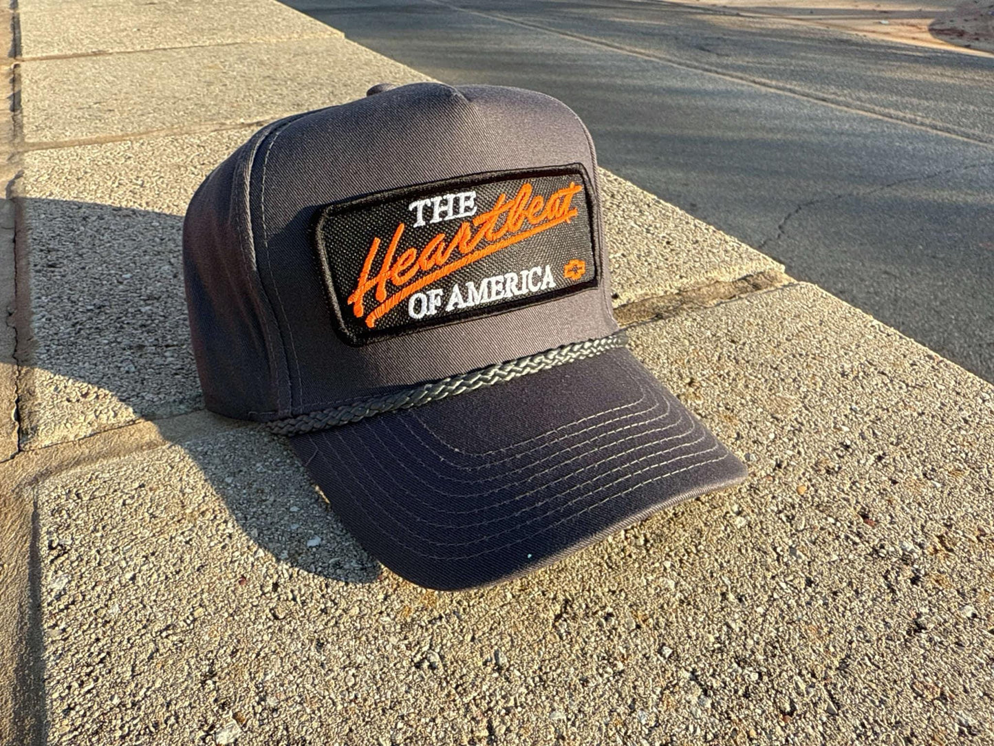 Vintage Chevrolet Heartbeat of America HUNTER ORANGE Rope Snapback Trucker Mesh Hat Chevy Patch Classic Chevy Truck Apparel Men and Women