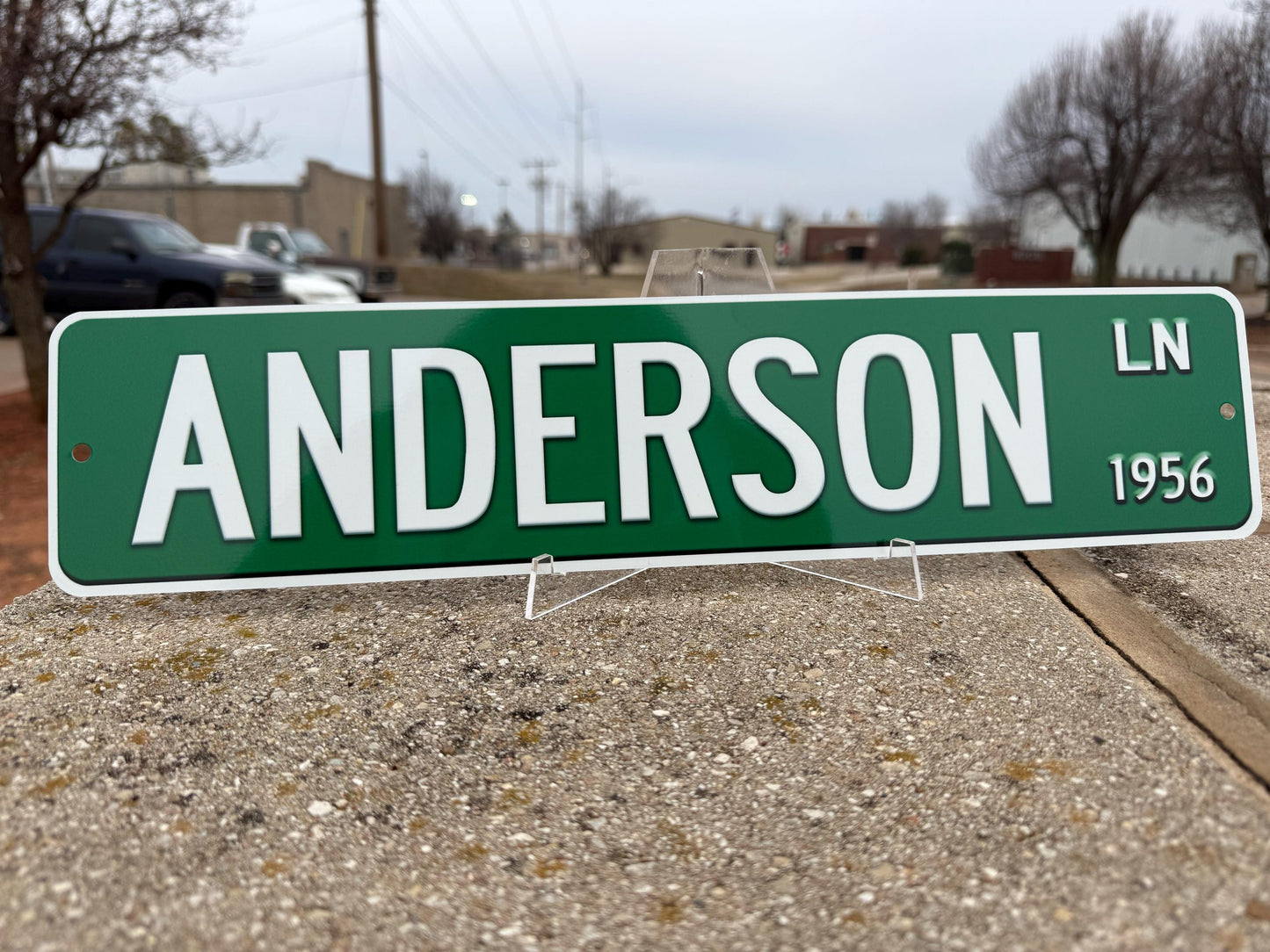 Custom Personalize LAST NAME Street Sign - Choose Your Year & Postal Abbreviation - 18x4 Inches - Perfect for Chevy Man Cave Garage