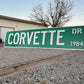 Custom CORVETTE CHEVY VETTE Street Sign - Choose Your Year & Postal Abbreviation - 18x4 Inches - Perfect for Chevy Man Cave Garage