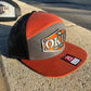 Vintage Style Patch Okie Est 1907 Leather Oklahoma Mesh Trucker Flatbill Hat - Handmade in USA - Outdoor Headwear - 7 Design Variations
