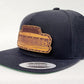 Hand-Sewn Leather Patch Snapback Hat - FORD F100 Design by Oklahoma Customs - Flat Bill, Wool Blend - Perfect Gift for Car Enthusiasts