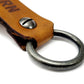 Oklahoma Sooners Leather Keychain | Sooner Born Sooner Bred | Handmade Veg Tan Leather | Antique Nickel O-Ring