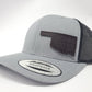 Black Leather Patch Sooner Born Sooner Bred Oklahoma Trucker Hat | Oklahoma Customs Original | Wheat Dyed | Handmade in USA
