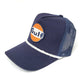 Vintage Gulf patch ROPE snap back hat blue white