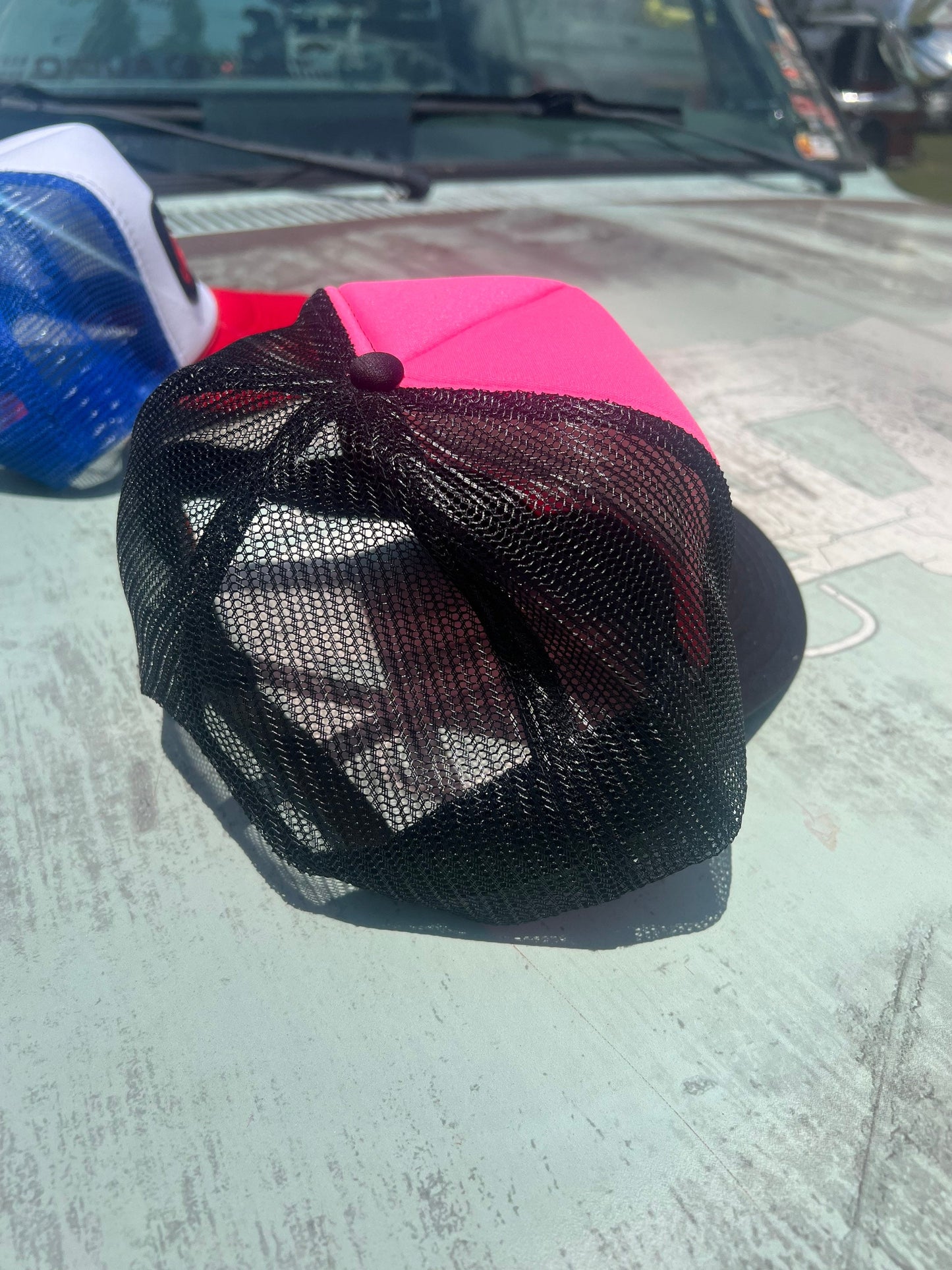 Vintage Chevy Heartbeat of America Neon Snapback Trucker Hat - Foam Mesh Cap with Vibrant Colors - Perfect Gift for Chevy Fans