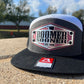 BOOMER SOONER Oklahoma Trucker Flatbill Hat - Leather Patch, Laser Engraved Emblem - Vintage Style - Perfect for Sports Fans!