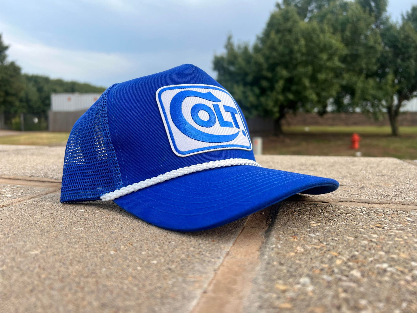 Vintage COLT Gun Patch Rope Trucker Snap Back Hat by Cobra - Classic Style for Gun Enthusiasts and Collectors - Adjustable Fit
