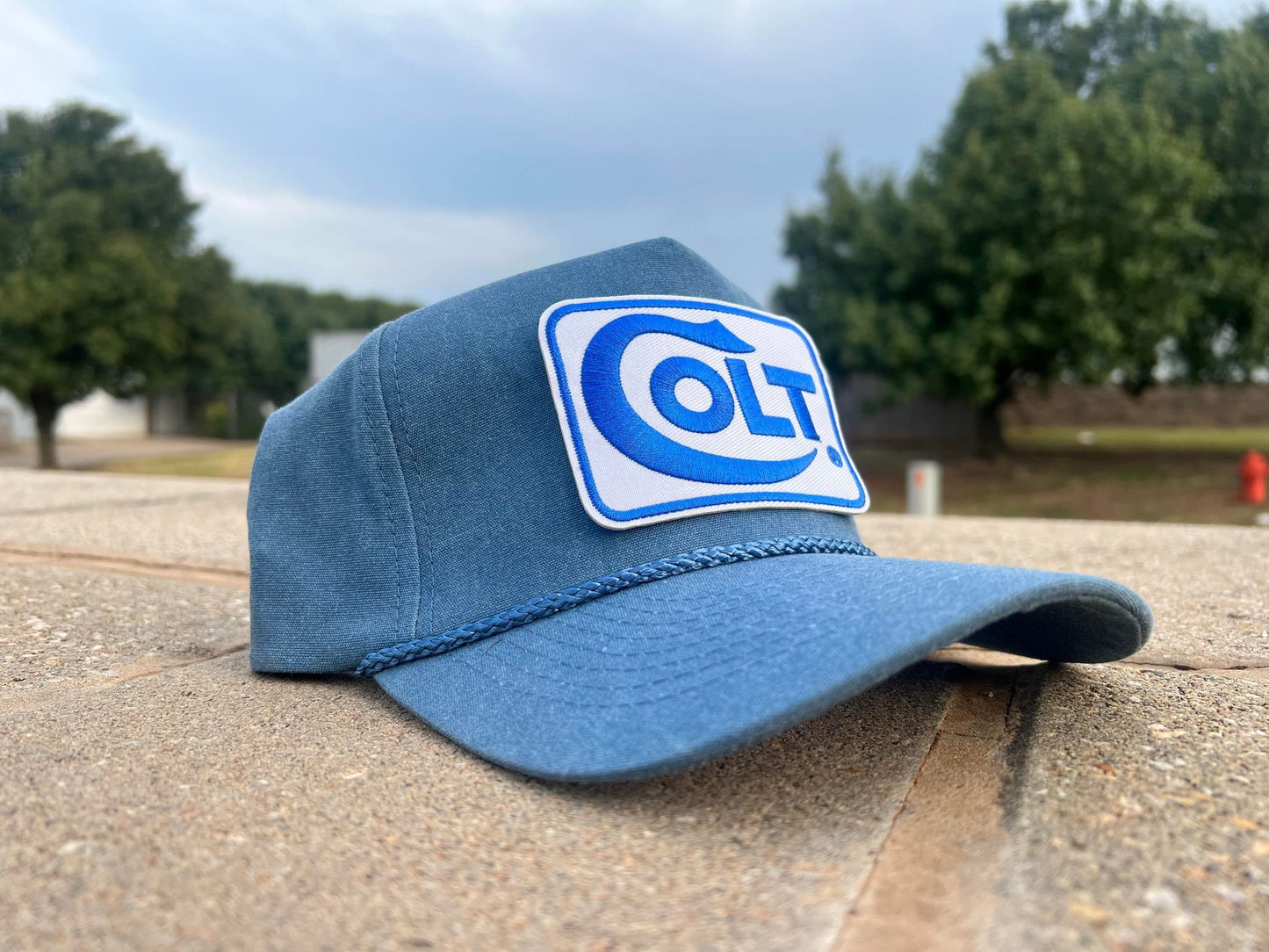 Vintage COLT Gun Patch Rope Trucker Snap Back Hat by Cobra - Classic Style for Gun Enthusiasts and Collectors - Adjustable Fit