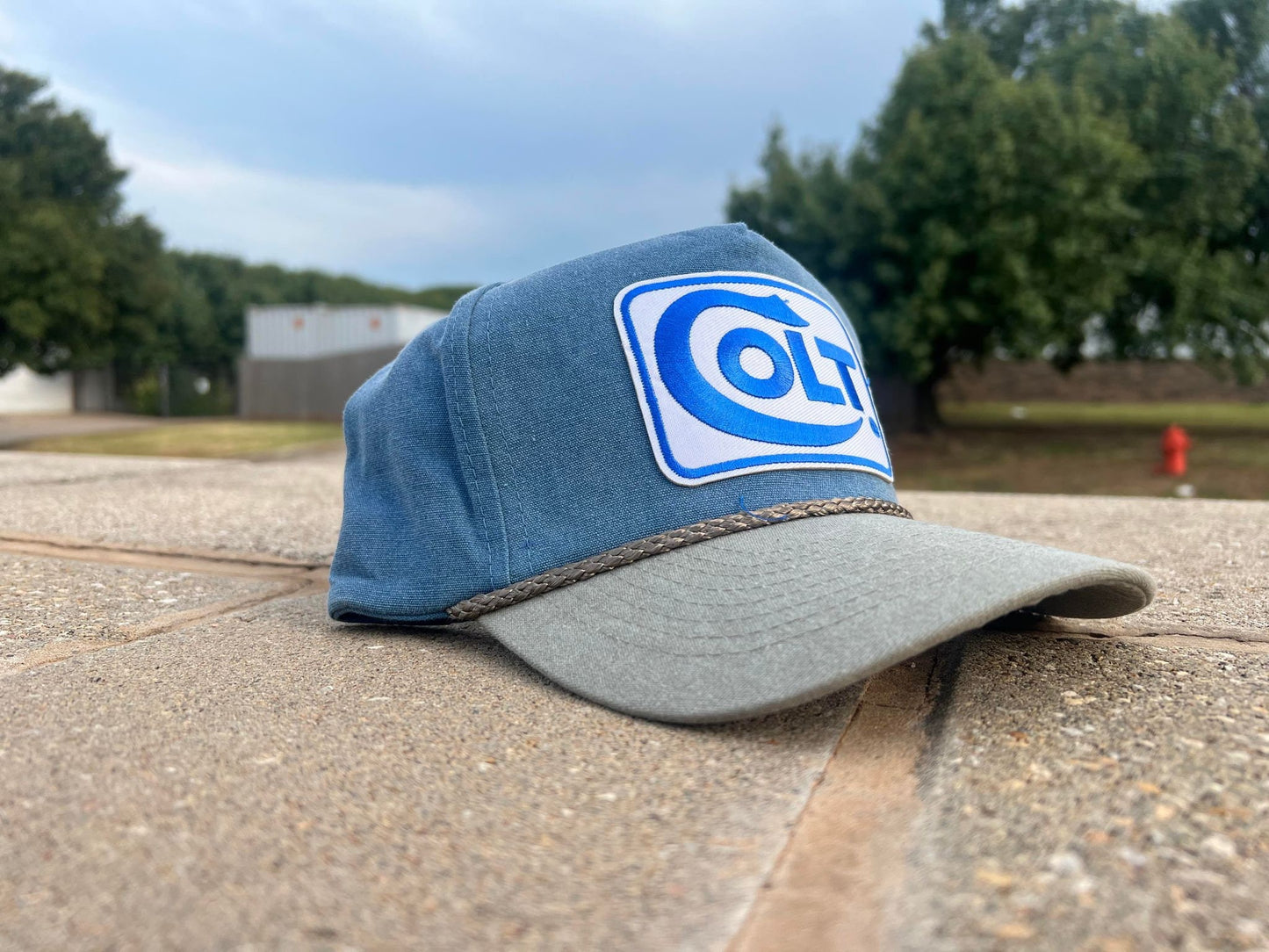 Vintage COLT Gun Patch Rope Trucker Snap Back Hat by Cobra - Classic Style for Gun Enthusiasts and Collectors - Adjustable Fit