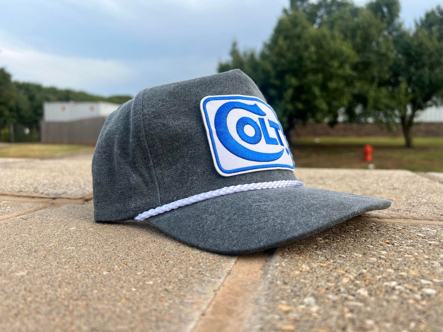 Vintage COLT Gun Patch Rope Trucker Snap Back Hat by Cobra - Classic Style for Gun Enthusiasts and Collectors - Adjustable Fit