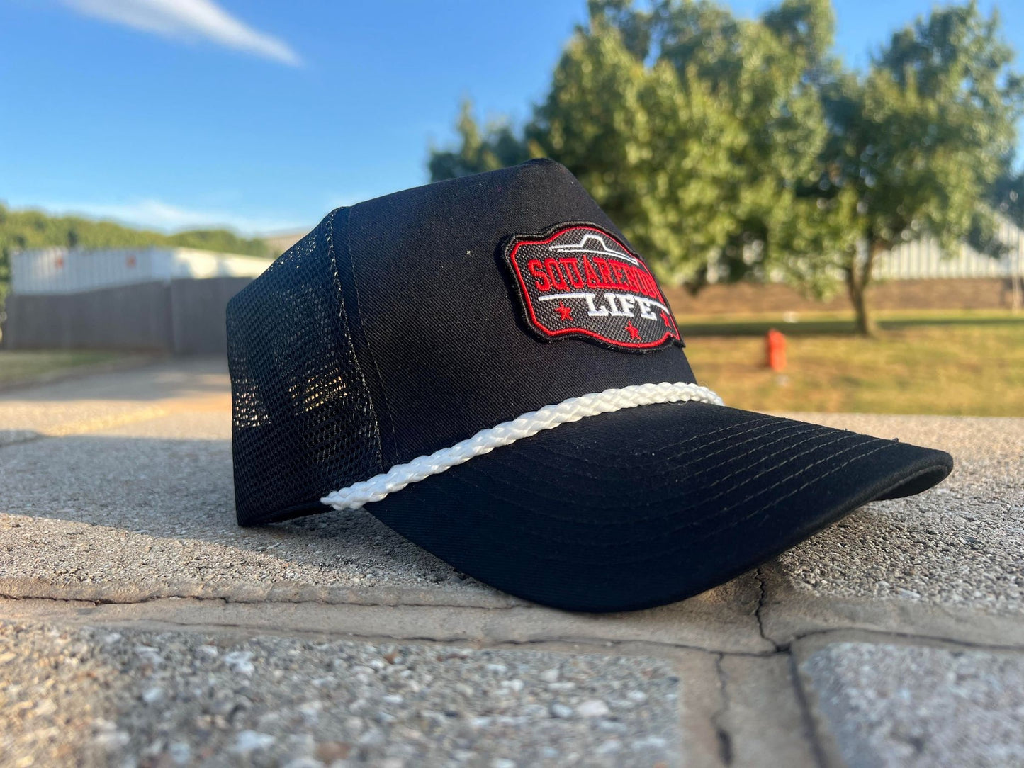 Vintage GM Squarebody Rope Snapback Trucker Mesh Hat with Patch - Classic Chevy GM GMC Truck Apparel for Men and Women