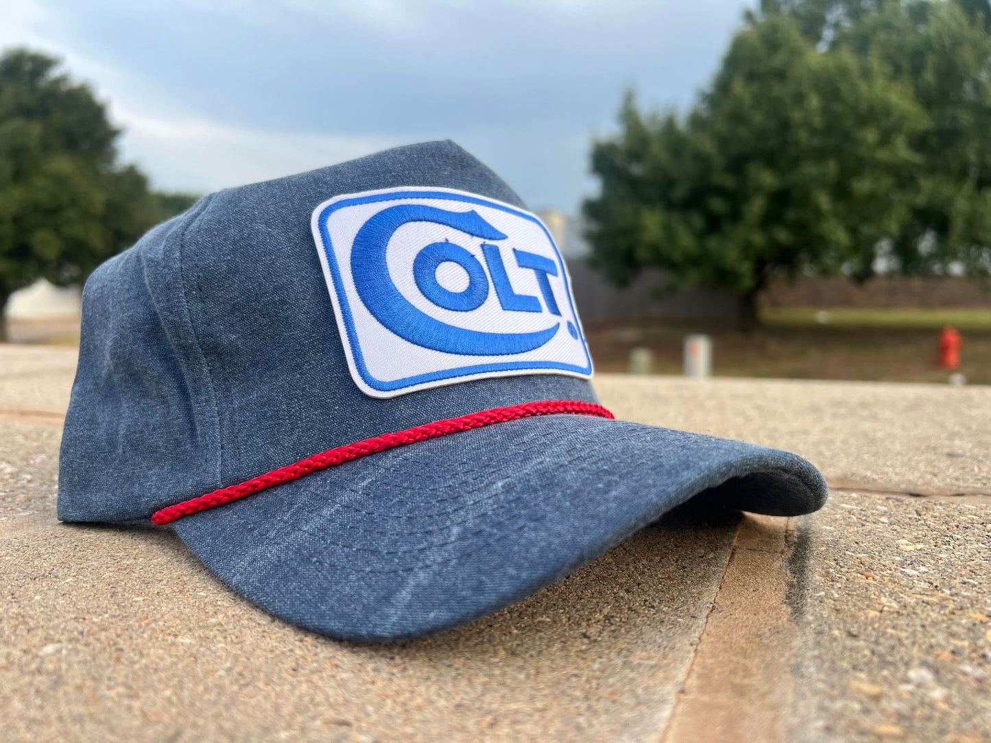 Vintage COLT Gun Patch Rope Trucker Snap Back Hat by Cobra - Classic Style for Gun Enthusiasts and Collectors - Adjustable Fit