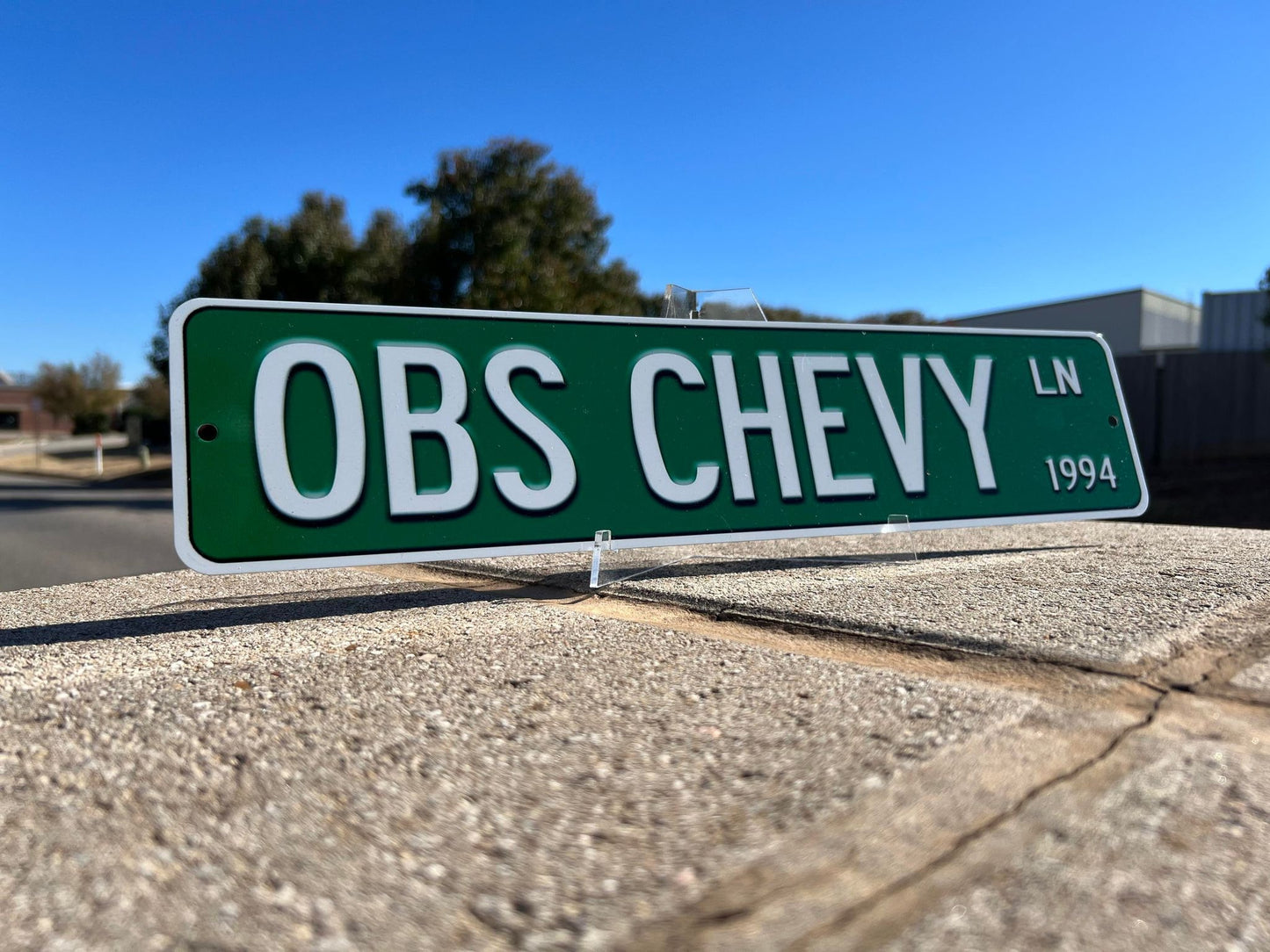Custom Chevy OBS Trucks Street Sign - Choose Your Year & Postal Abbreviation - 18x4 Inches - Perfect for Chevy Man Cave Garage