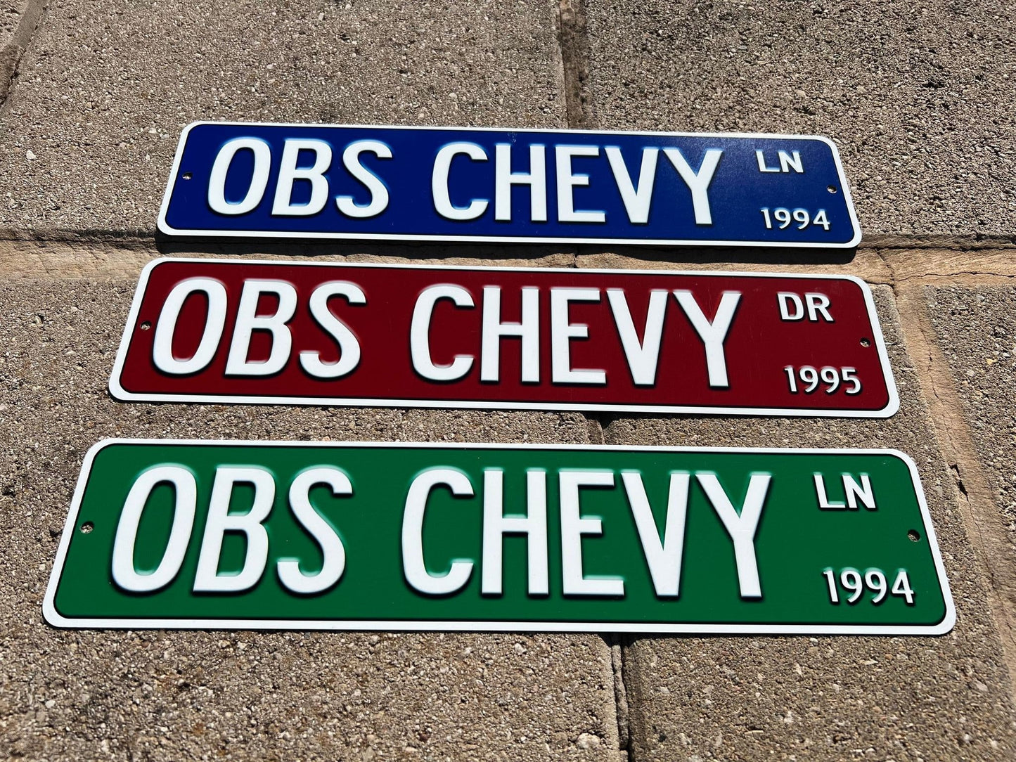 Custom Chevy OBS Trucks Street Sign - Choose Your Year & Postal Abbreviation - 18x4 Inches - Perfect for Chevy Man Cave Garage