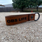 Handmade Leather OBS gm truck chevy Silverado  Squarebody Keychain with Antique Nickel O-Ring