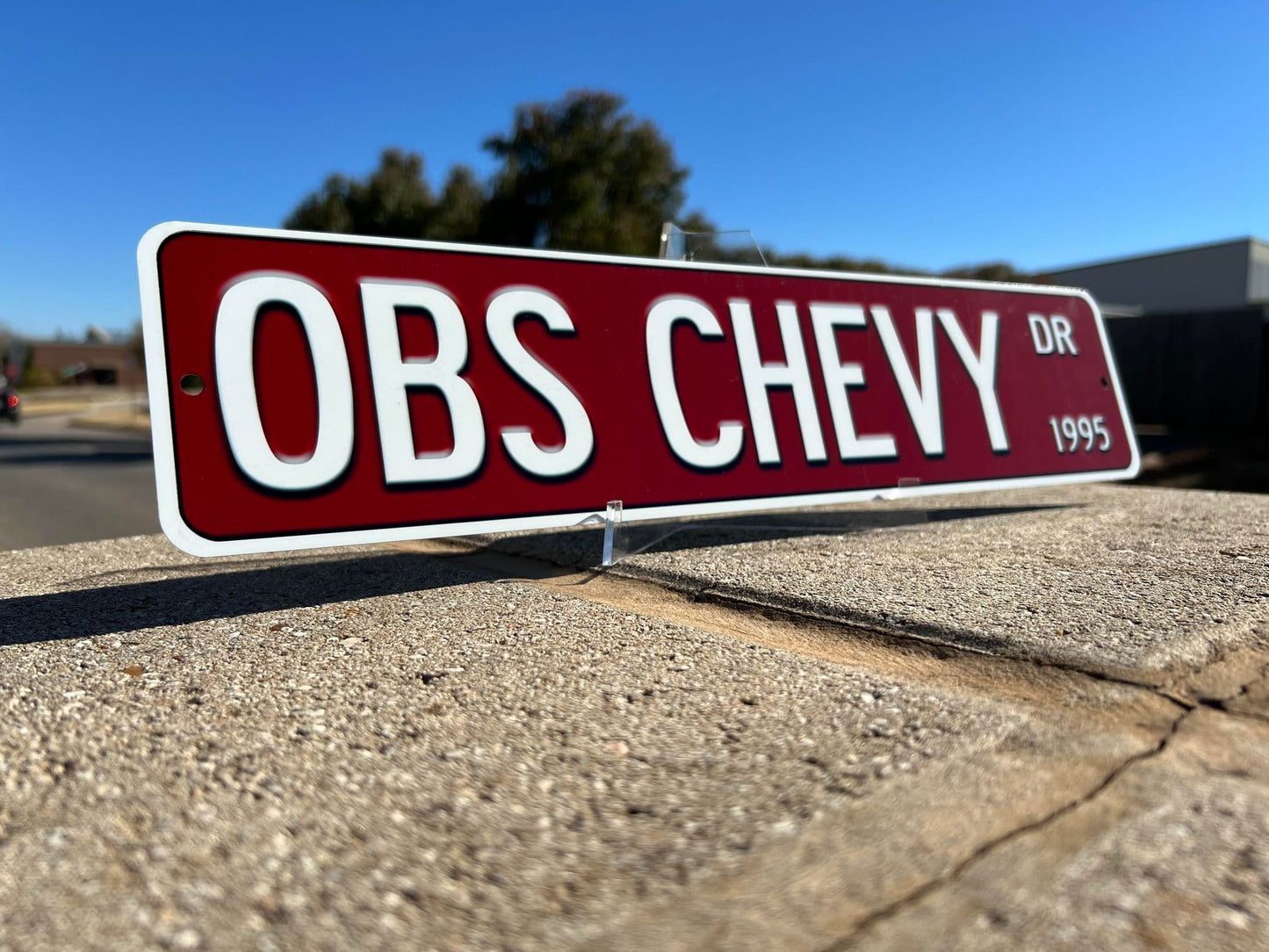 Custom Chevy OBS Trucks Street Sign - Choose Your Year & Postal Abbreviation - 18x4 Inches - Perfect for Chevy Man Cave Garage